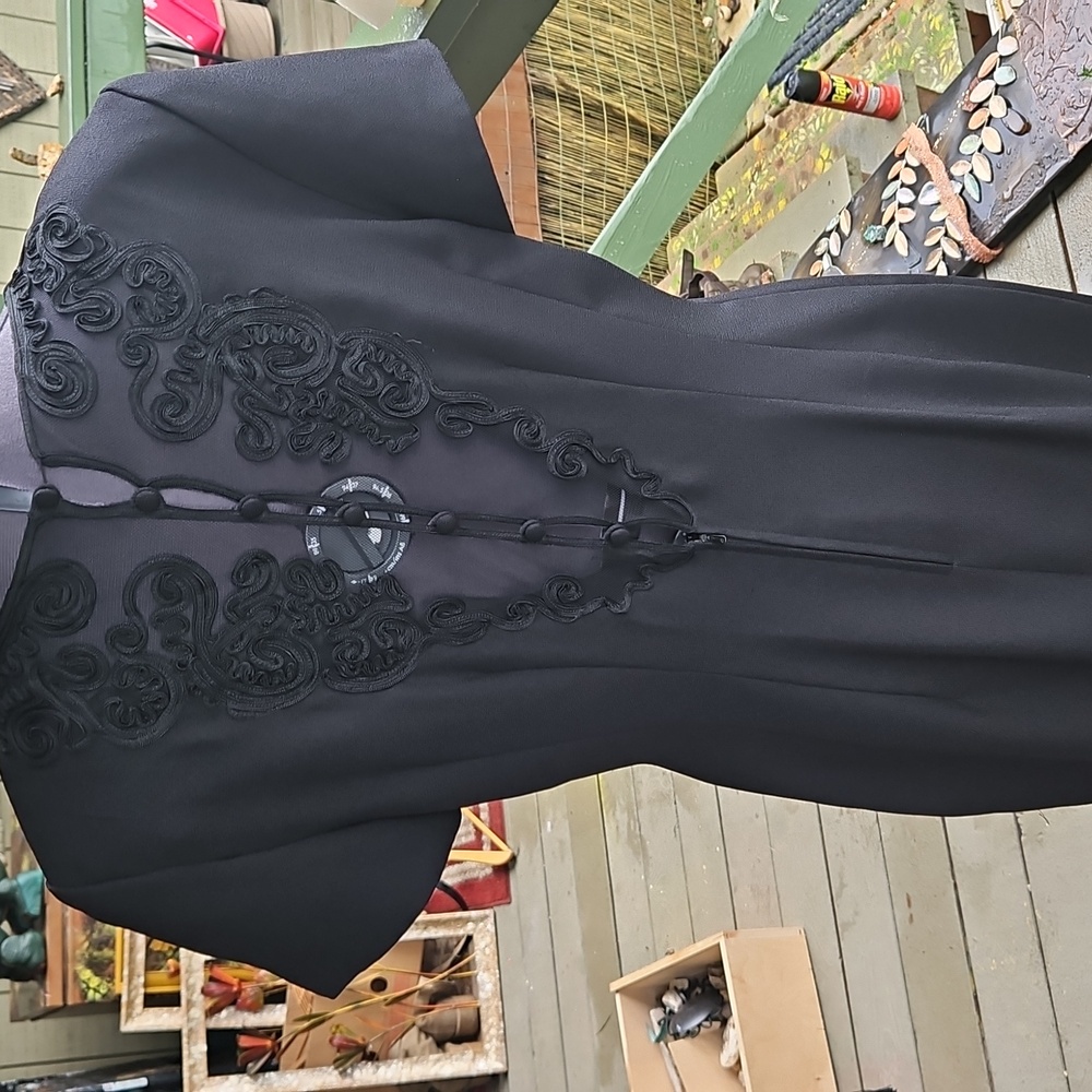 Maggy London Black Sheath Dress with Dolman Sleeves - Picture 2 of 5